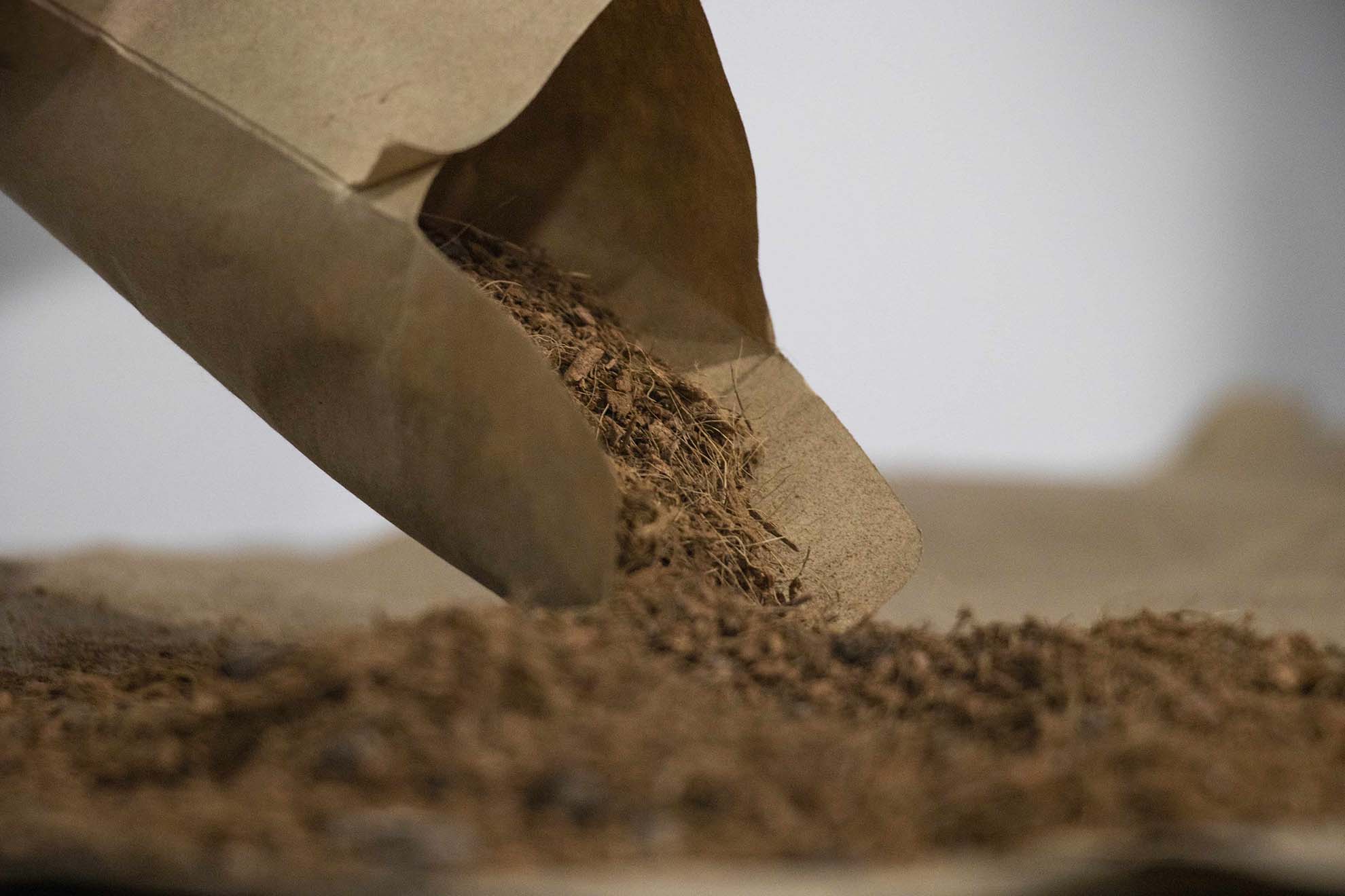 natural soil mixed with coconut coir